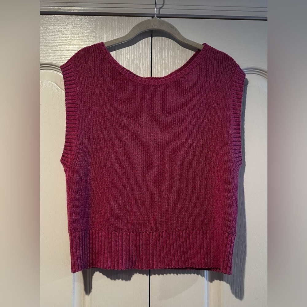 Anthropologie Maeve Purple Knit Sleeveless Crew Neck Knit Sweater - Size XS